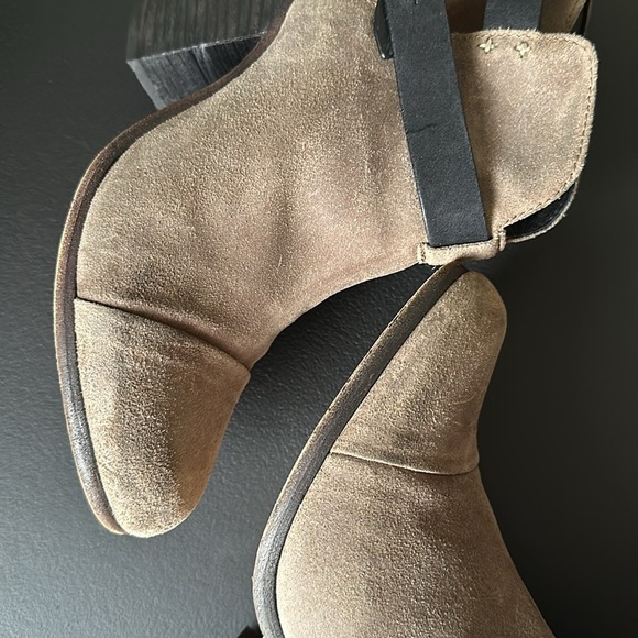 Rag & Bone Harrow Brown Suede Leather Strap Boots Stacked Heel Size 39 US 8.5 - Picture 12 of 17